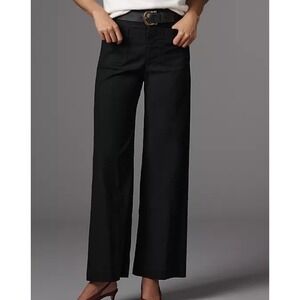 Anthropologie Maeve The Colette Full‎ Length Black Wide Leg Pants 25 New W/ Tags